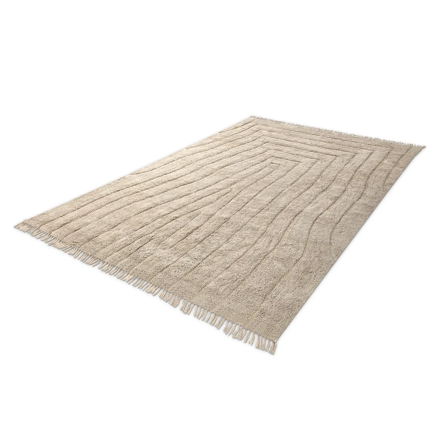 Ryatæpper - Farley Natural Cotton Shaggy (beige)