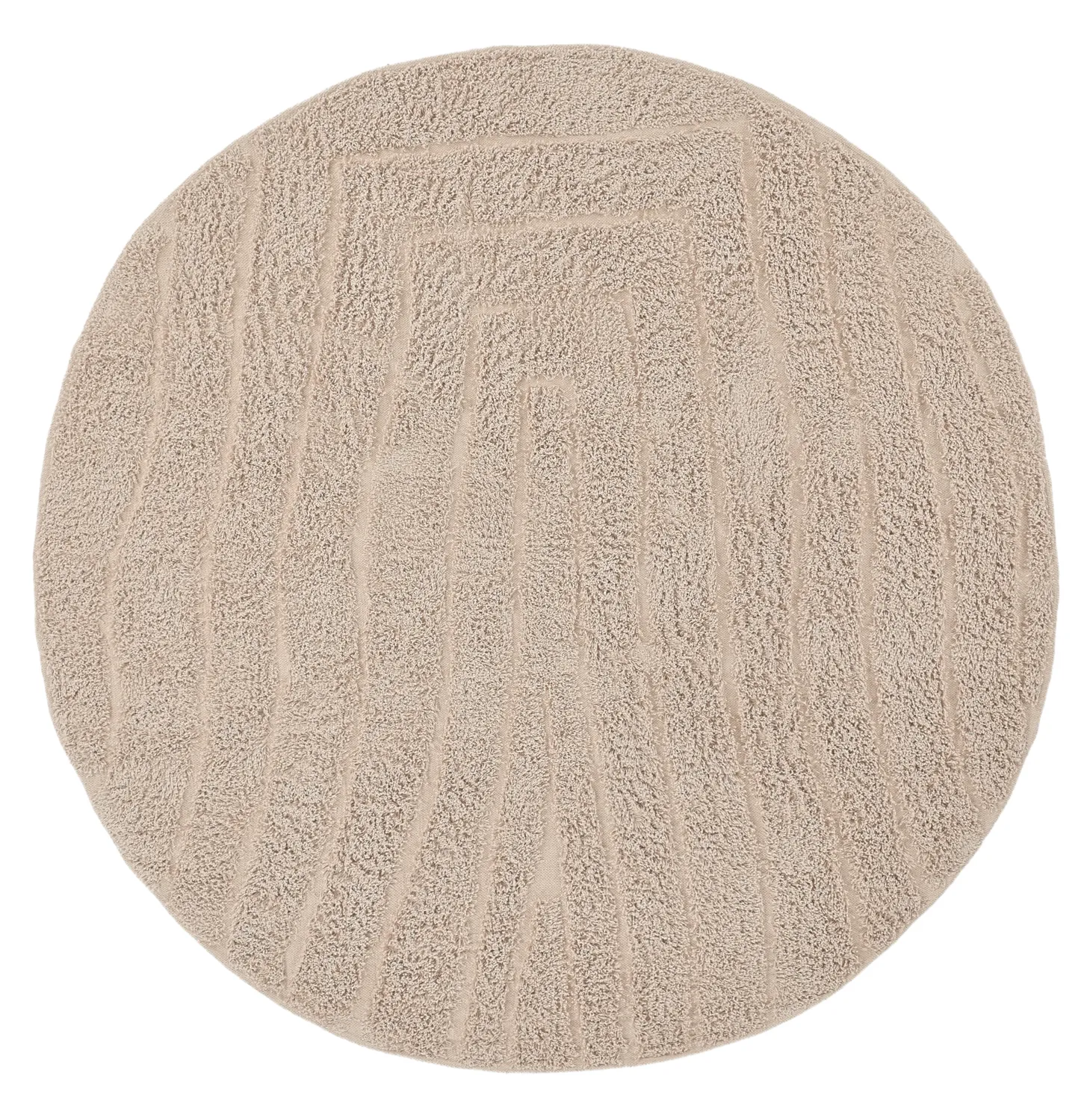 Runde tæpper - Farley Natural Cotton Shaggy (beige)