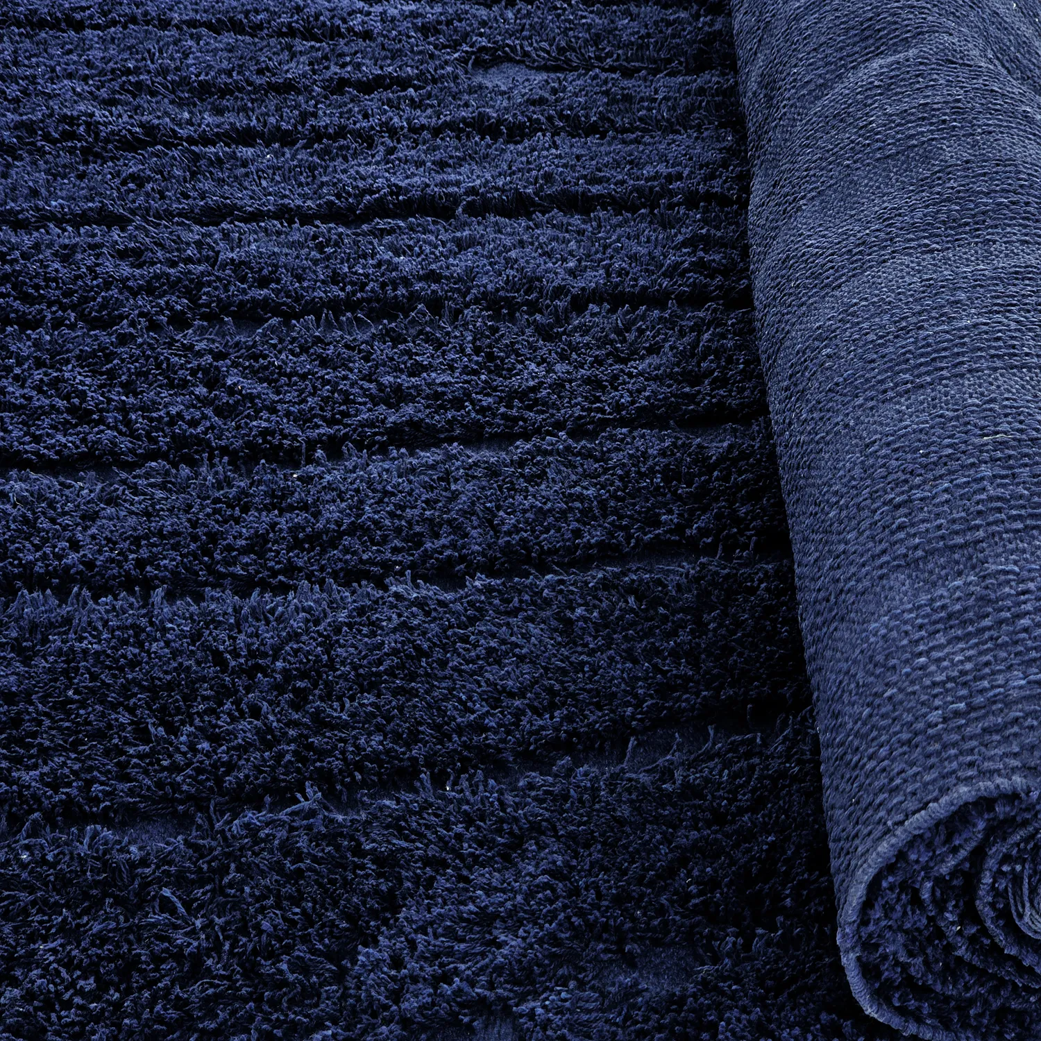 Ryatæpper - Farley Natural Cotton Shaggy (blå)