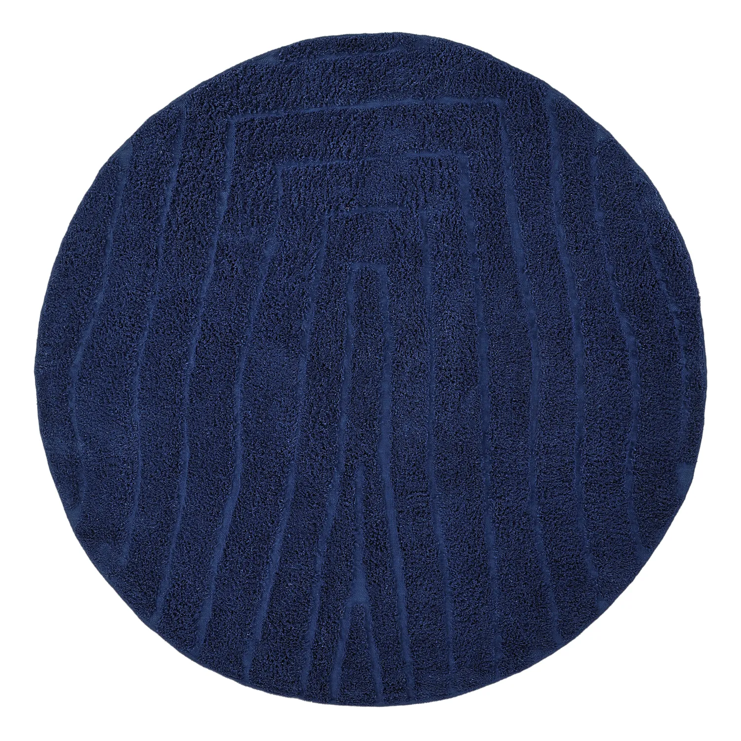 Runde tæpper - Farley Natural Cotton Shaggy (blå)