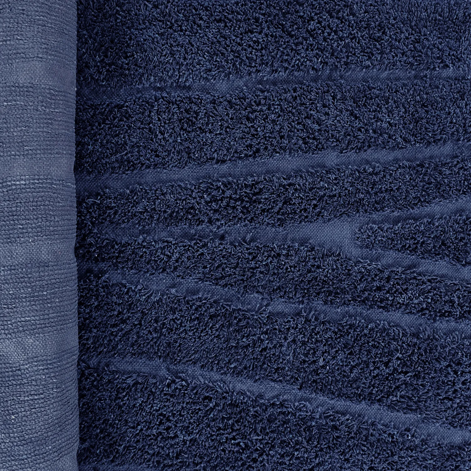 Runde tæpper - Farley Natural Cotton Shaggy (blå)