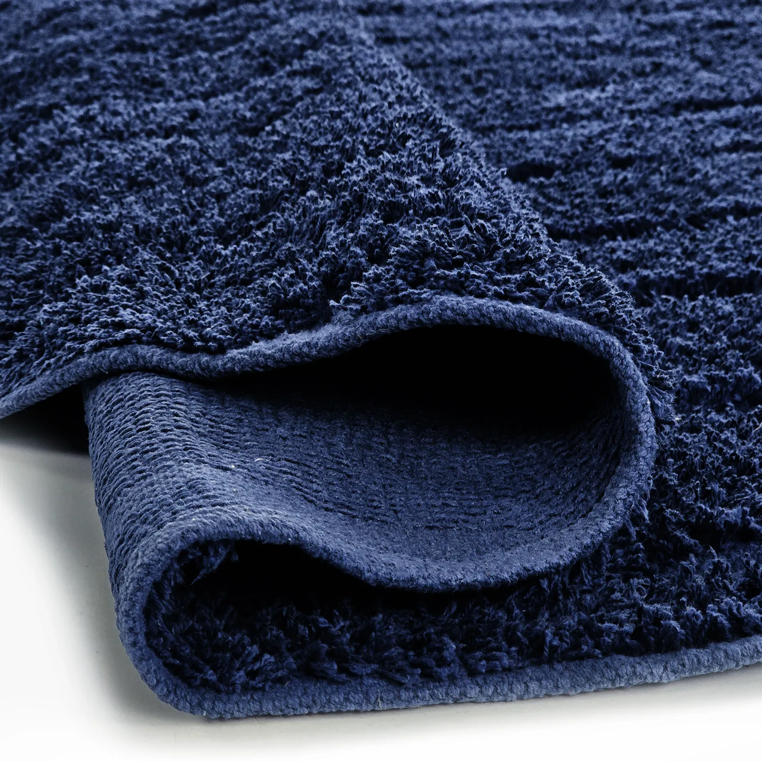 Runde tæpper - Farley Natural Cotton Shaggy (blå)