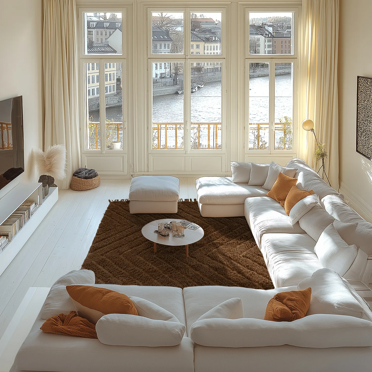 Ryatæpper - Farley Natural Cotton Shaggy (brun)