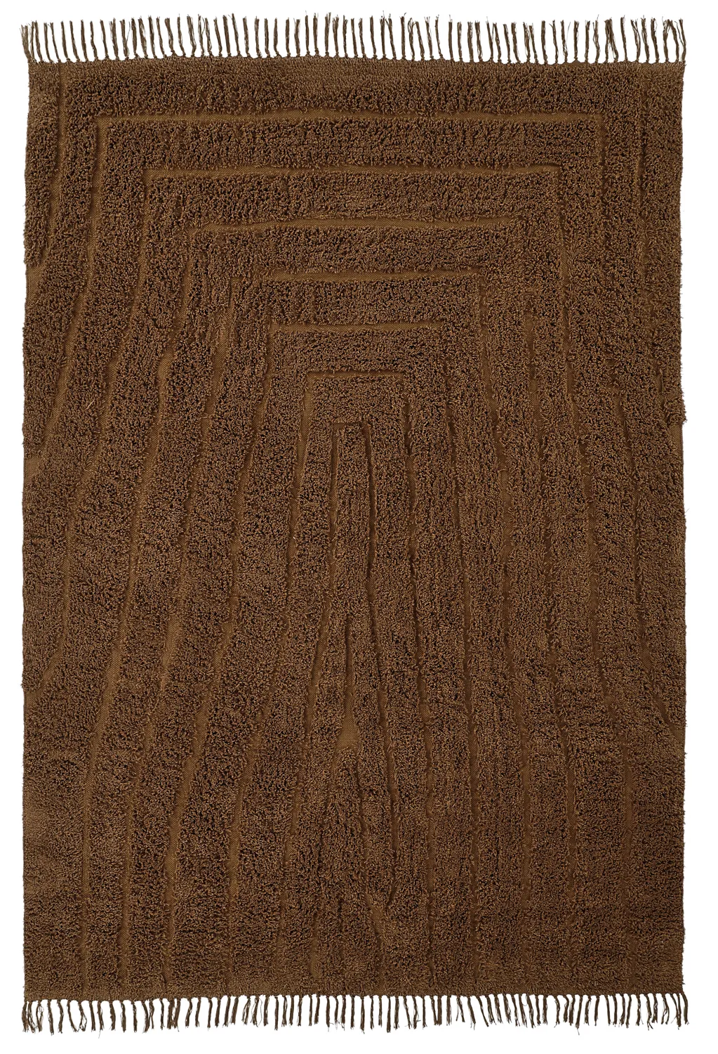 Ryatæpper - Farley Natural Cotton Shaggy (brun)