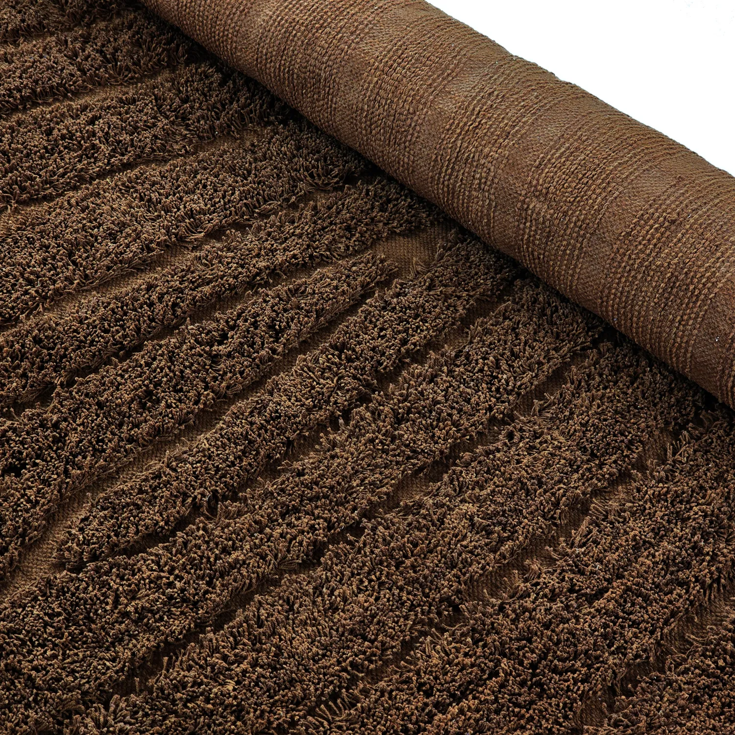 Ryatæpper - Farley Natural Cotton Shaggy (brun)