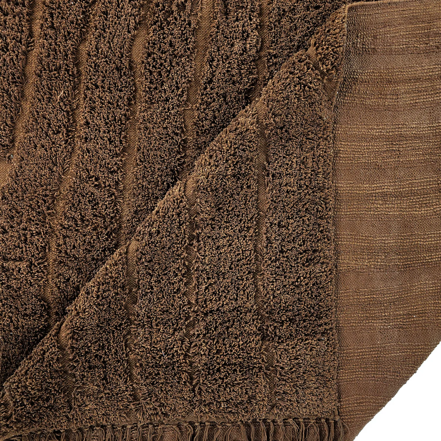 Ryatæpper - Farley Natural Cotton Shaggy (brun)