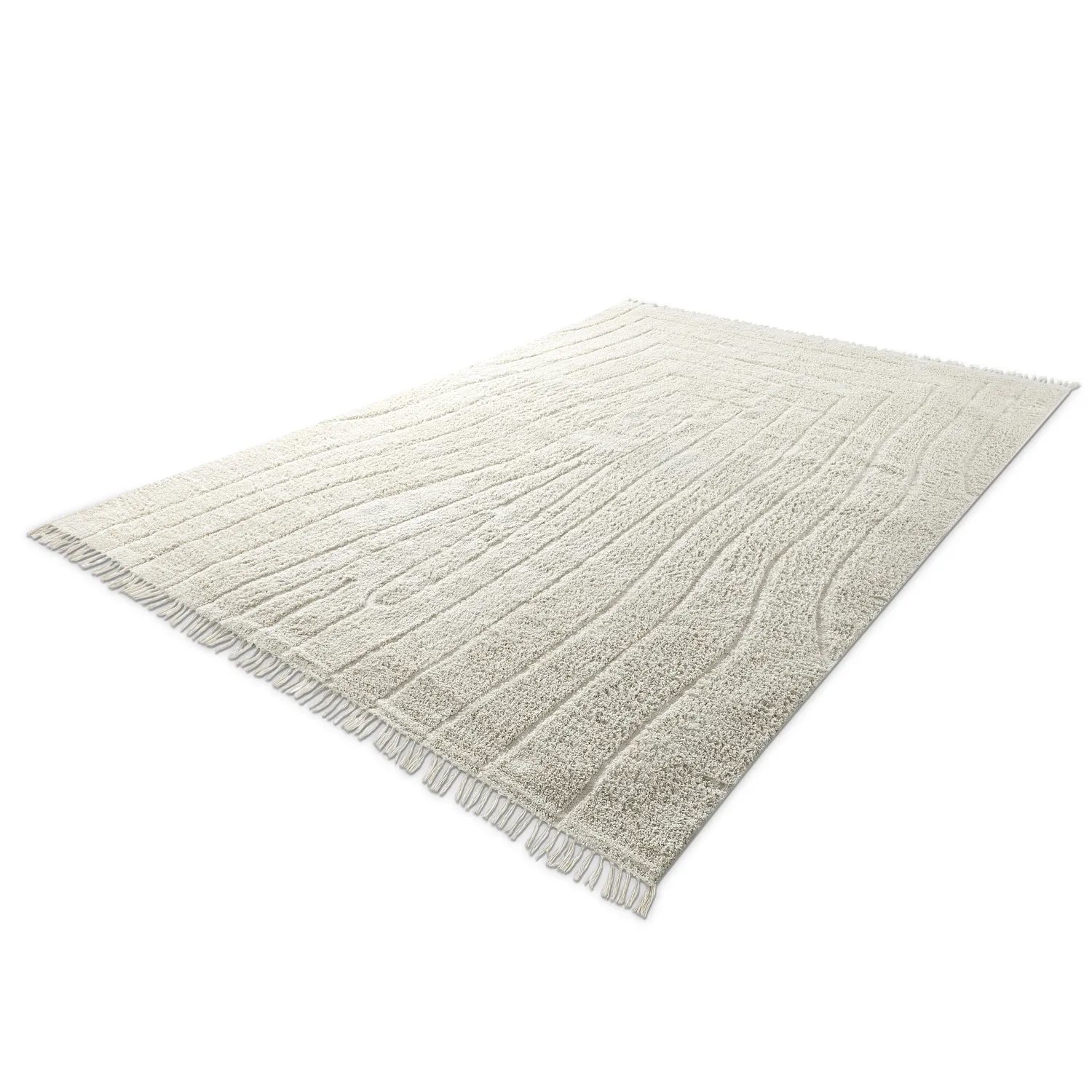 Ryatæpper - Farley Natural Cotton Shaggy (off-white)