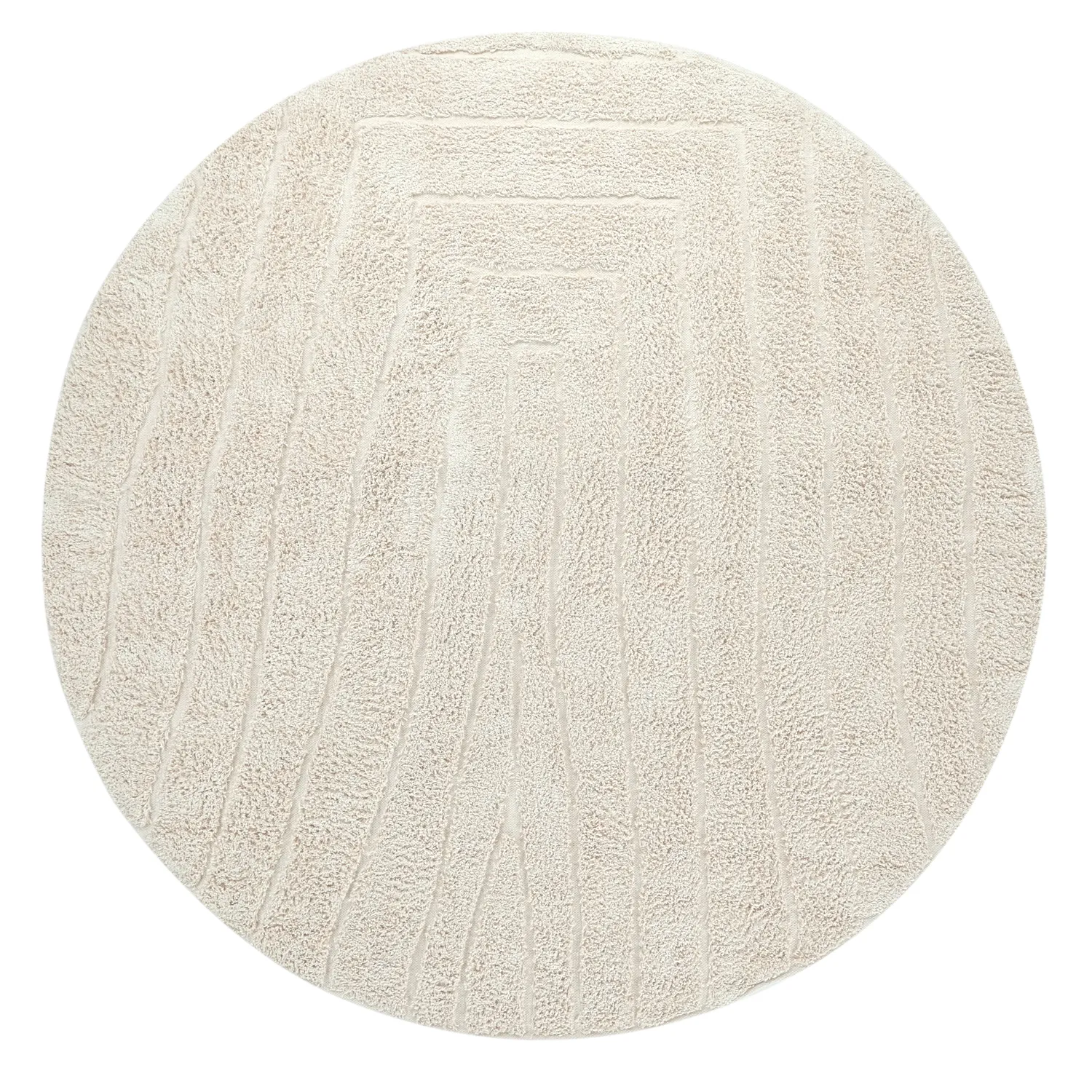Runde tæpper - Farley Natural Cotton Shaggy (off-white)