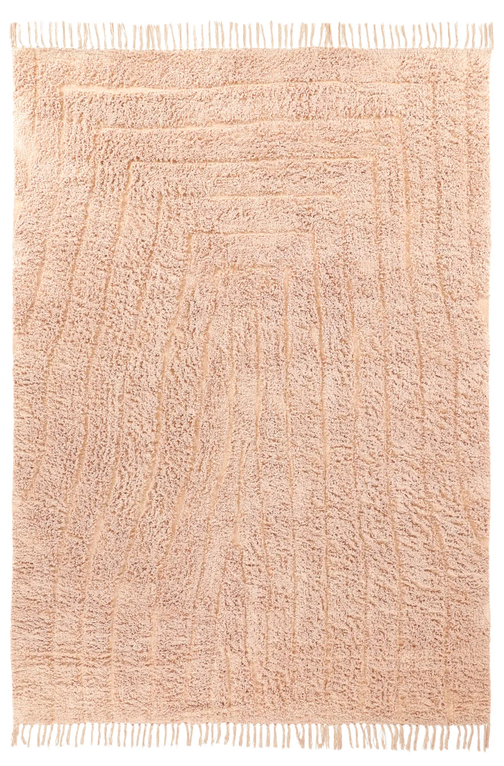 Ryatæpper - Farley Natural Cotton Shaggy (lyserød)