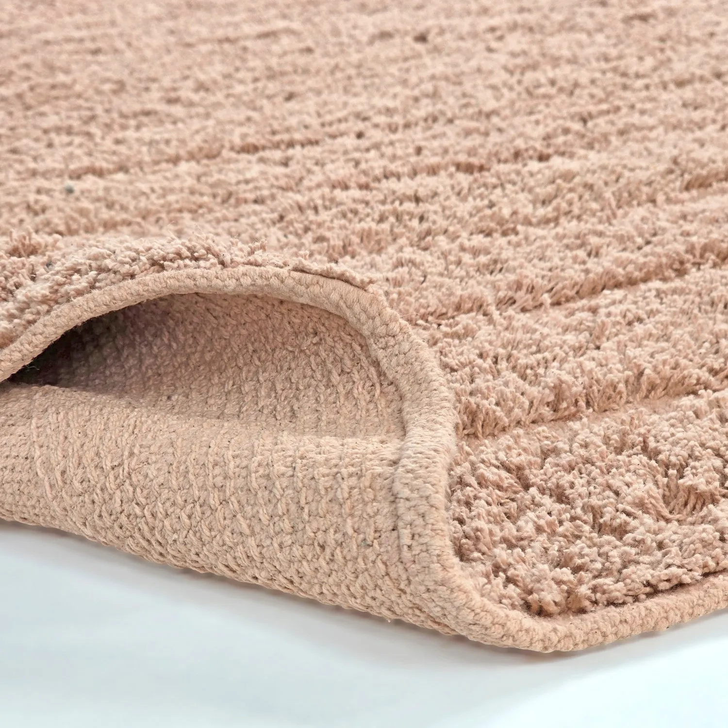 Runde tæpper - Farley Natural Cotton Shaggy (lyserød)