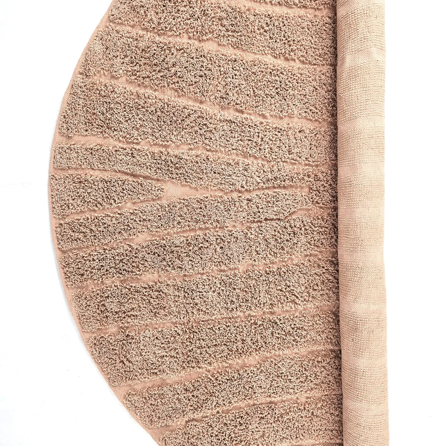 Runde tæpper - Farley Natural Cotton Shaggy (lyserød)