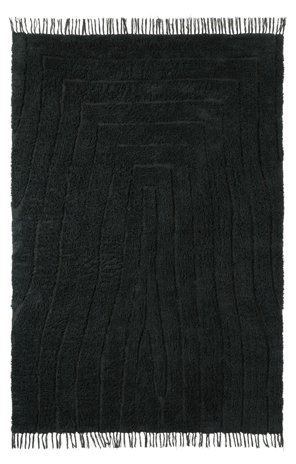 Ryatæpper - Farley Natural Cotton Shaggy (sort)