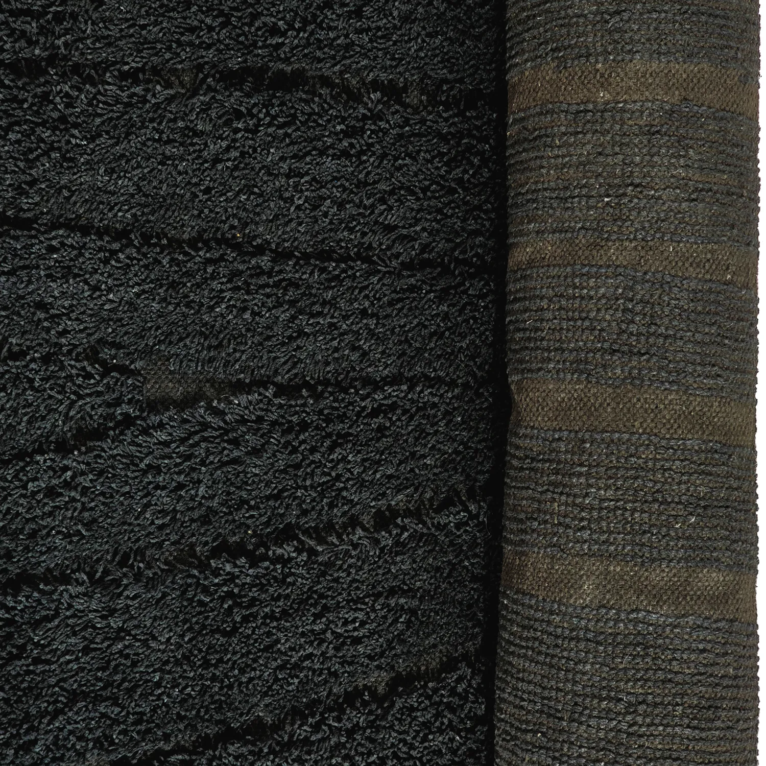 Ryatæpper - Farley Natural Cotton Shaggy (sort)