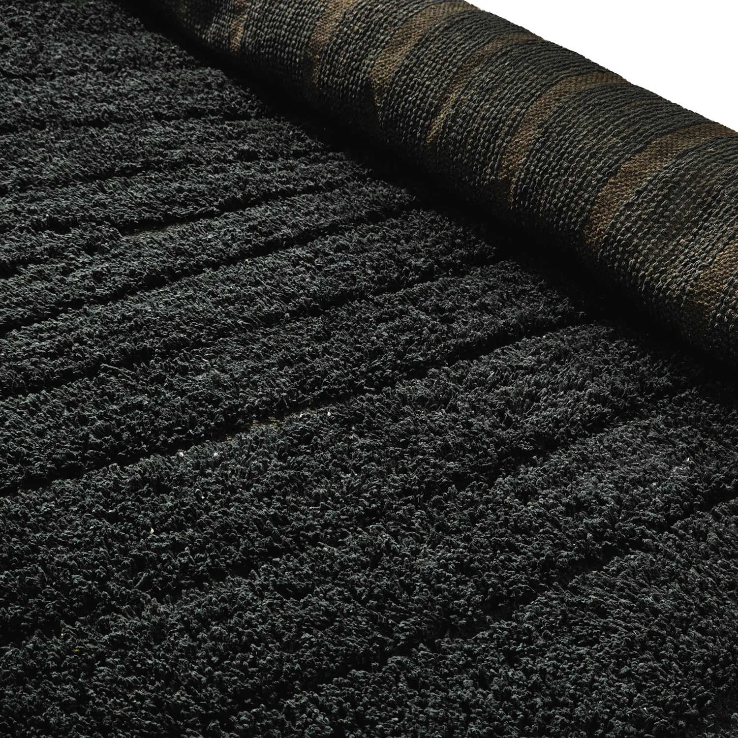 Ryatæpper - Farley Natural Cotton Shaggy (sort)