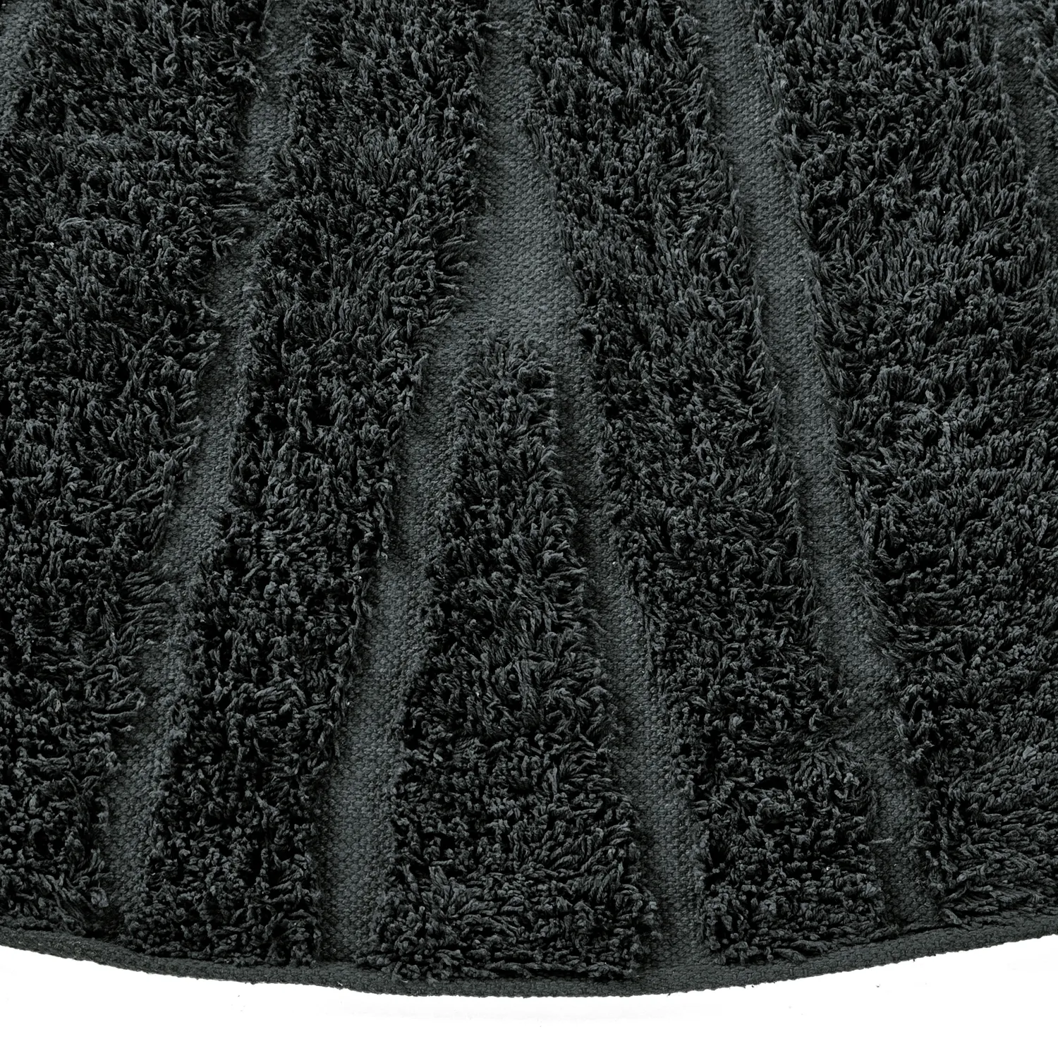 Runde tæpper - Farley Natural Cotton Shaggy (sort)