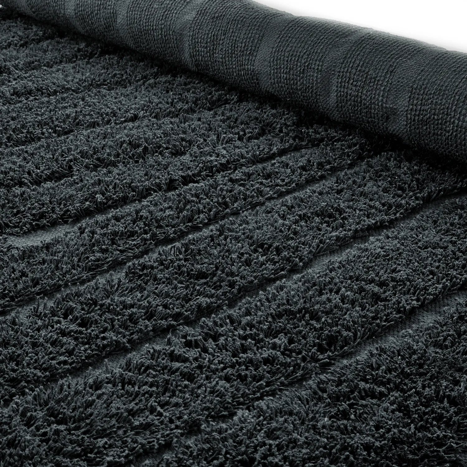 Runde tæpper - Farley Natural Cotton Shaggy (sort)