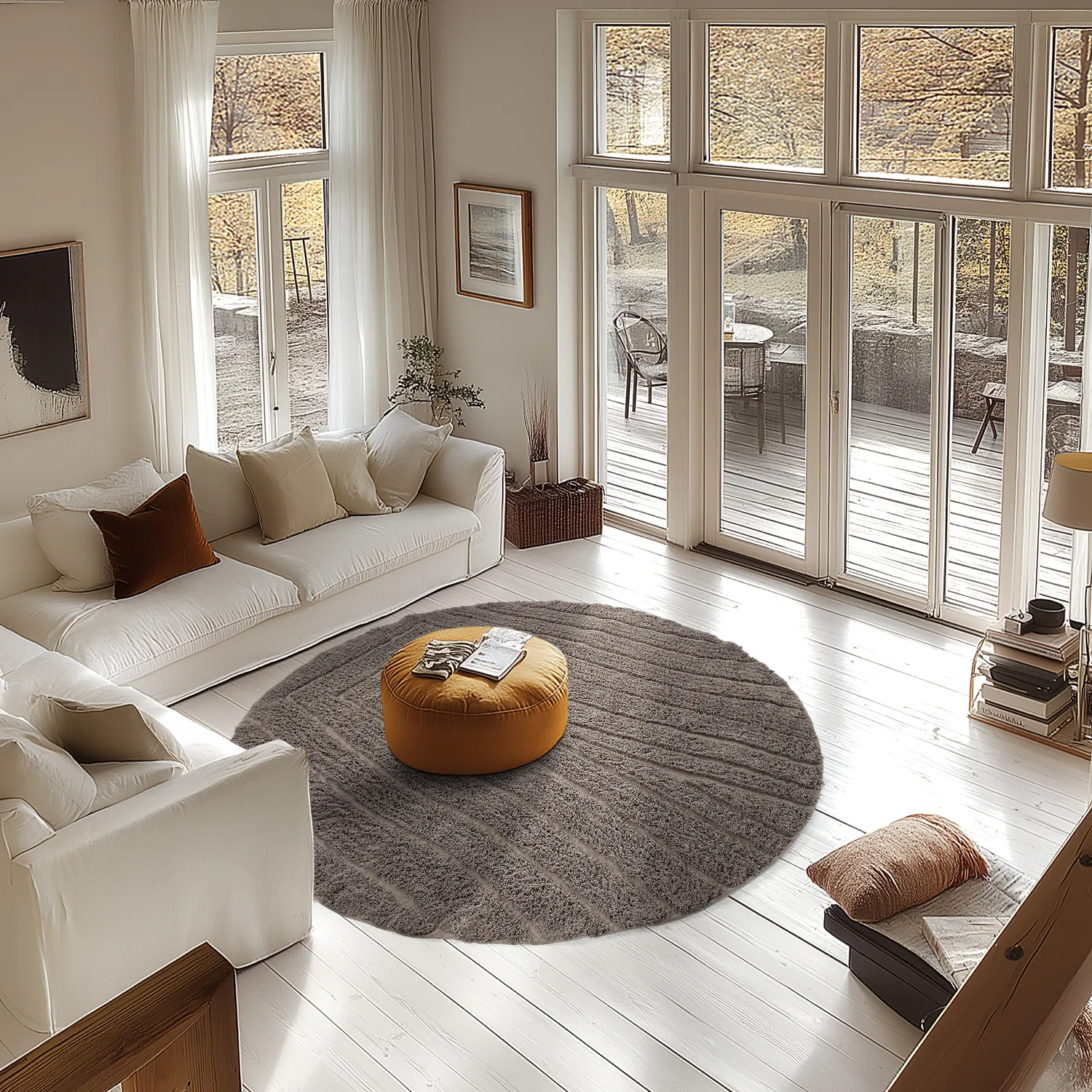 Runde tæpper - Farley Natural Cotton Shaggy (taupe)