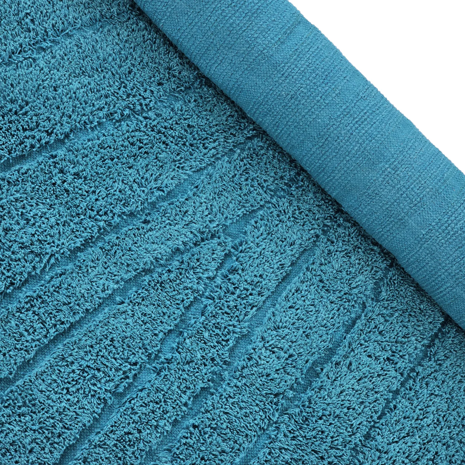 Ryatæpper - Farley Natural Cotton Shaggy (turkis)