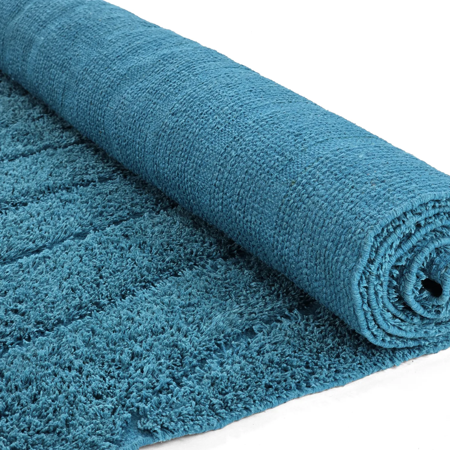 Ryatæpper - Farley Natural Cotton Shaggy (turkis)