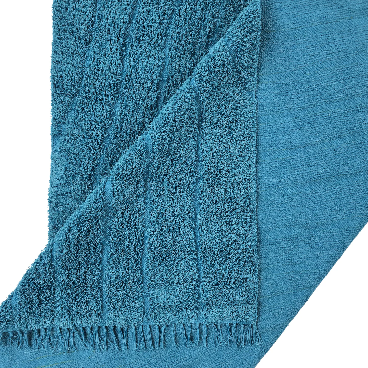 Ryatæpper - Farley Natural Cotton Shaggy (turkis)