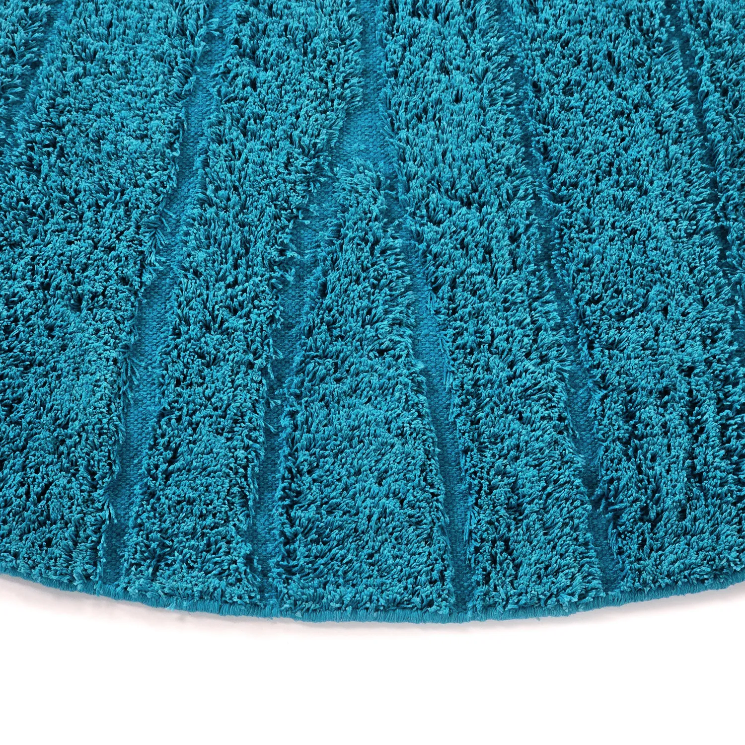 Runde tæpper - Farley Natural Cotton Shaggy (turkis)