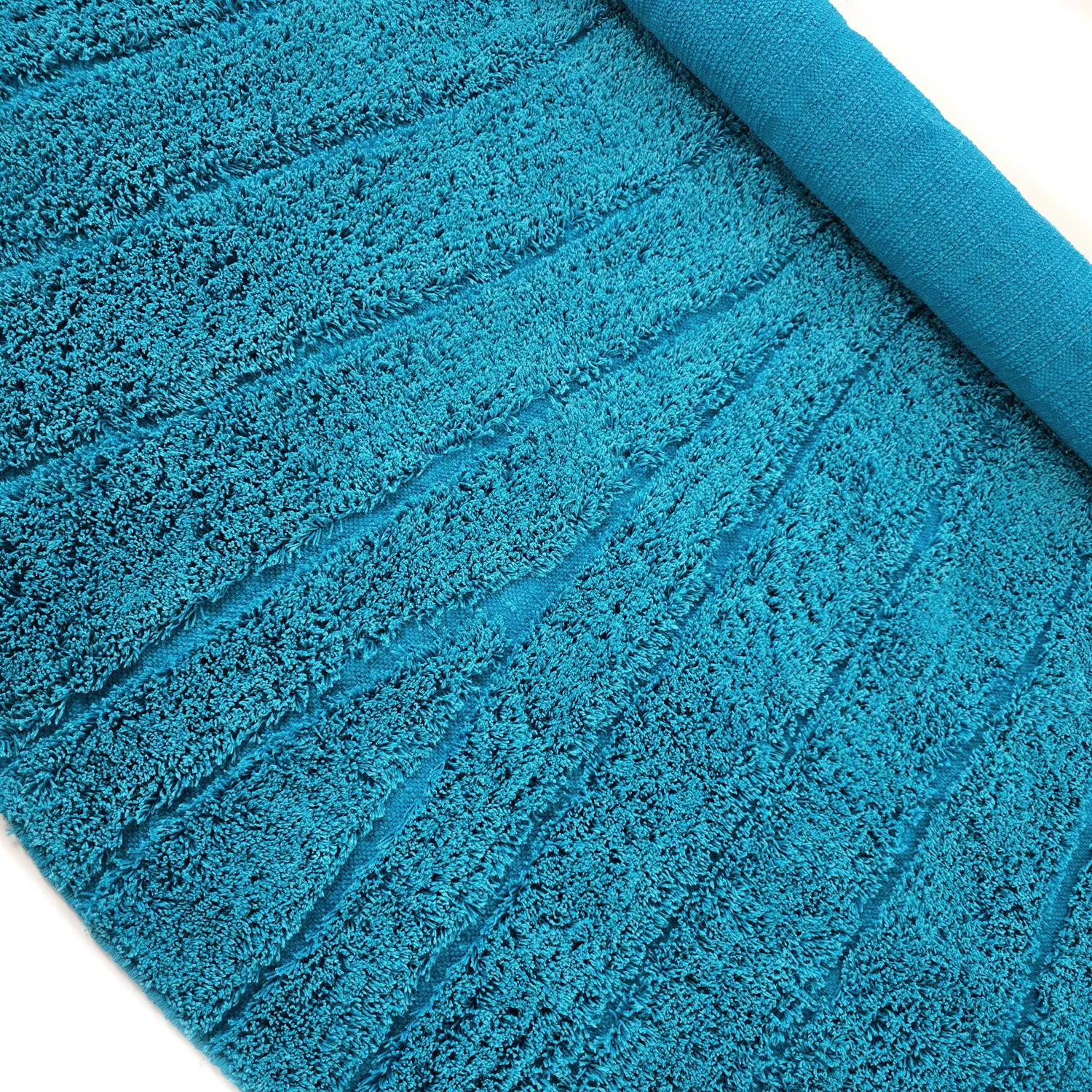 Runde tæpper - Farley Natural Cotton Shaggy (turkis)