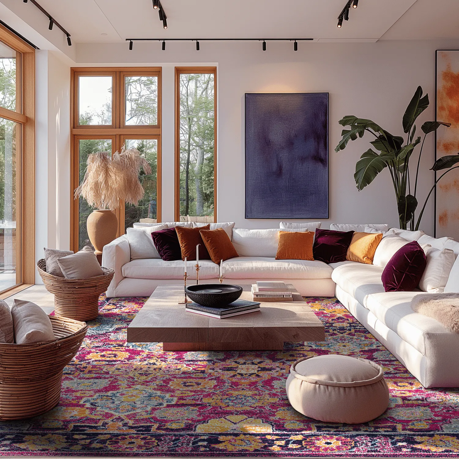 Wilton-tæppe - Fernana (rosa/multi)