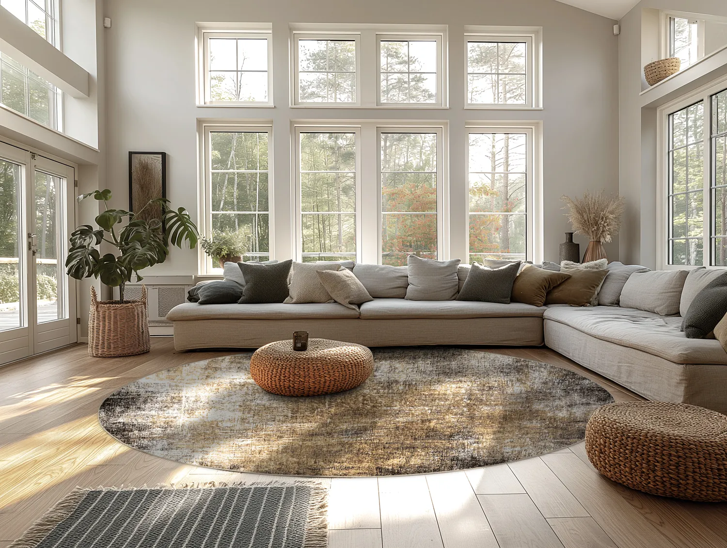 Rundt tæppe - Florent (brun)