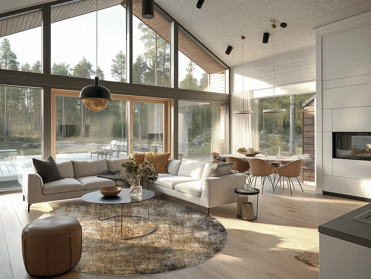 Rundt tæppe - Florent (brun)