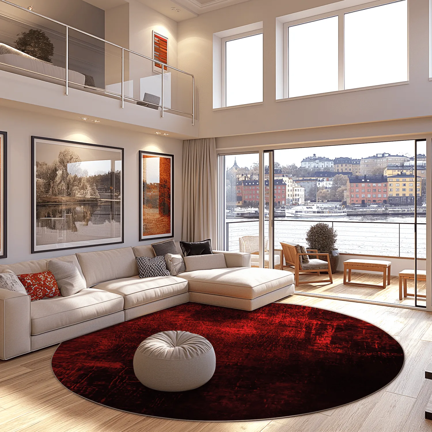 Rundt tæppe - Frome (rød)