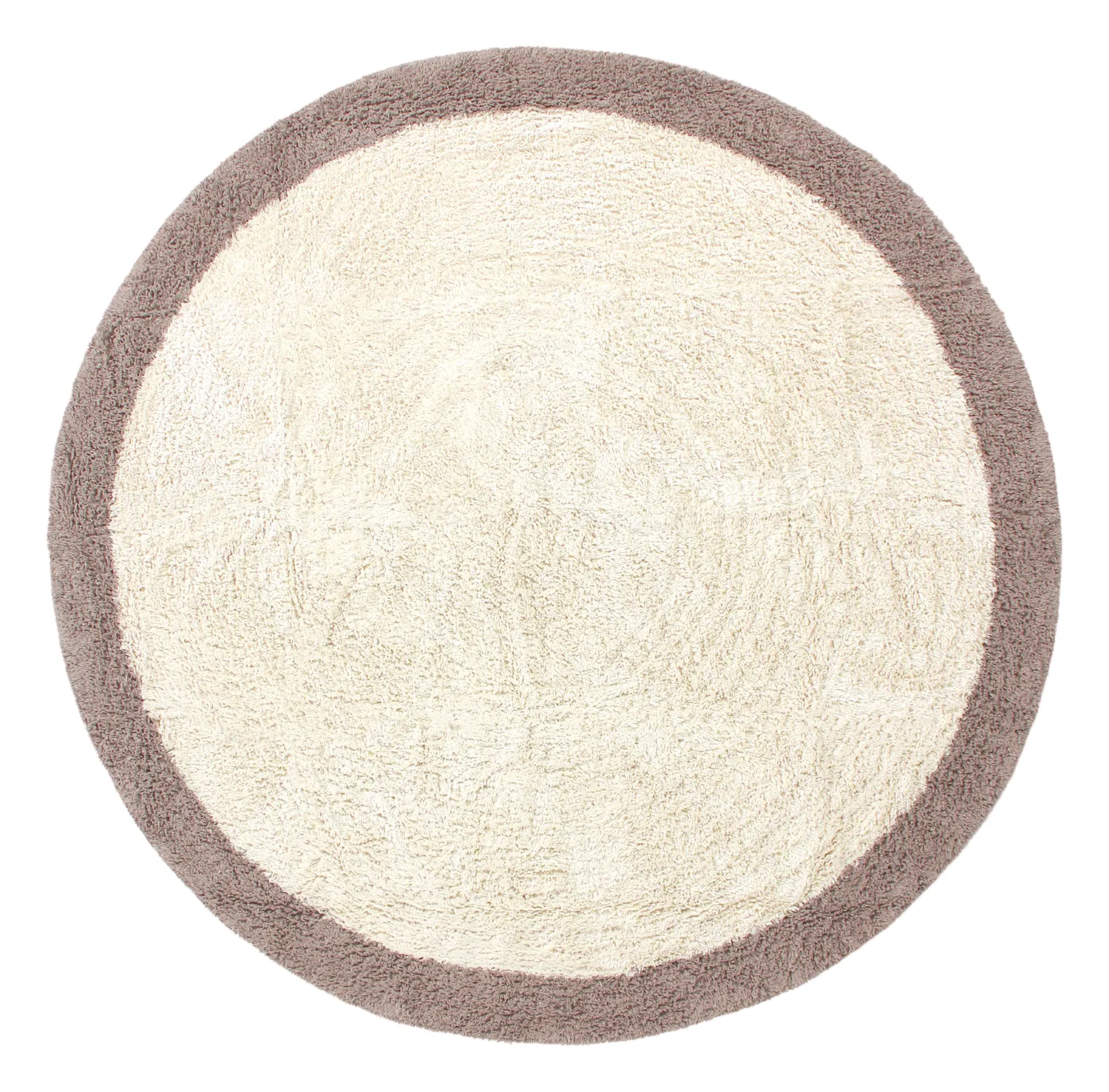 Runde tæpper - Galliano Natural Cotton Shaggy (offwhite/brun)