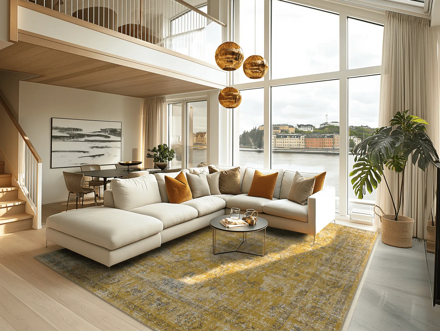 Wilton-tæppe - Gombalia (gul)