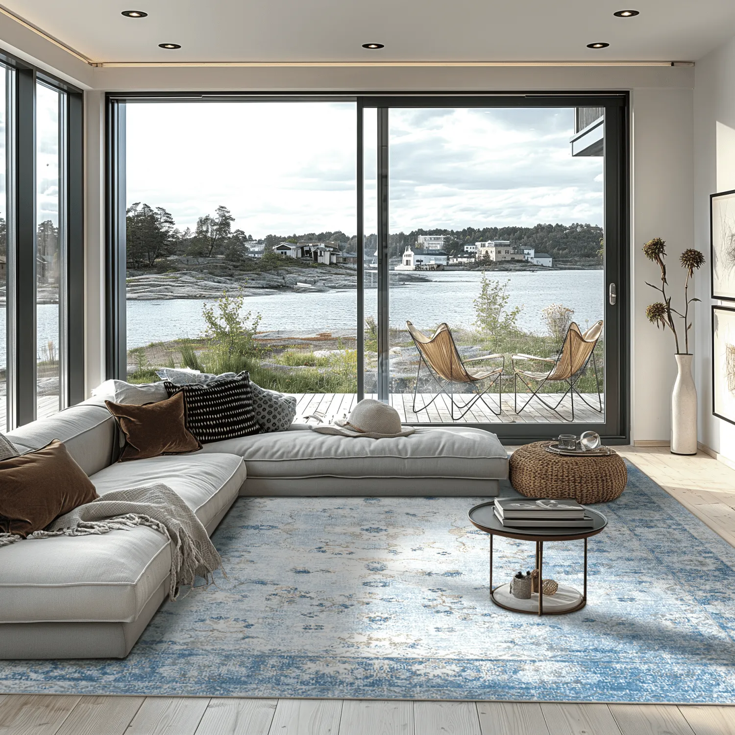 Wilton-tæppe - Gombalia (lyseblå)