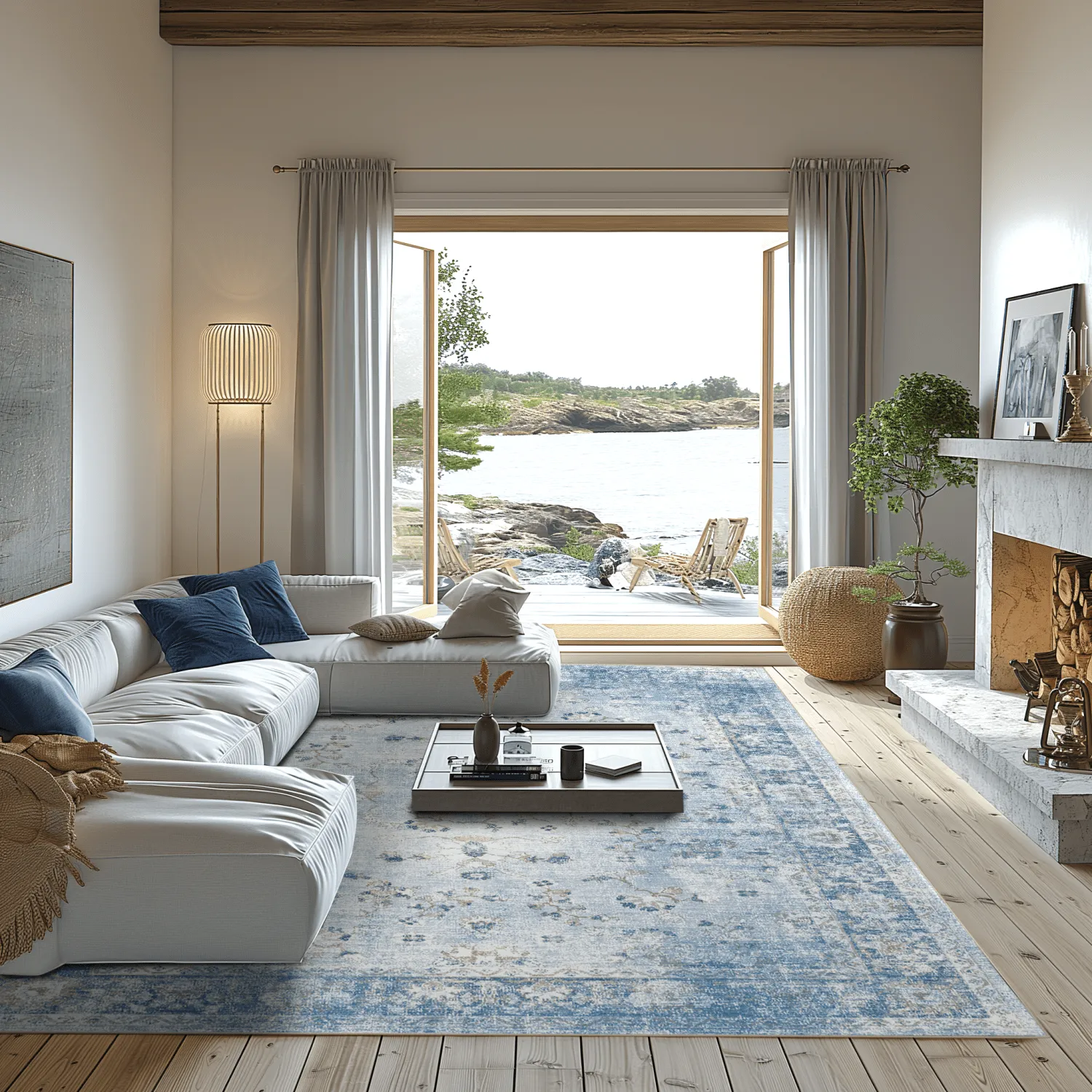 Wilton-tæppe - Gombalia (lyseblå)