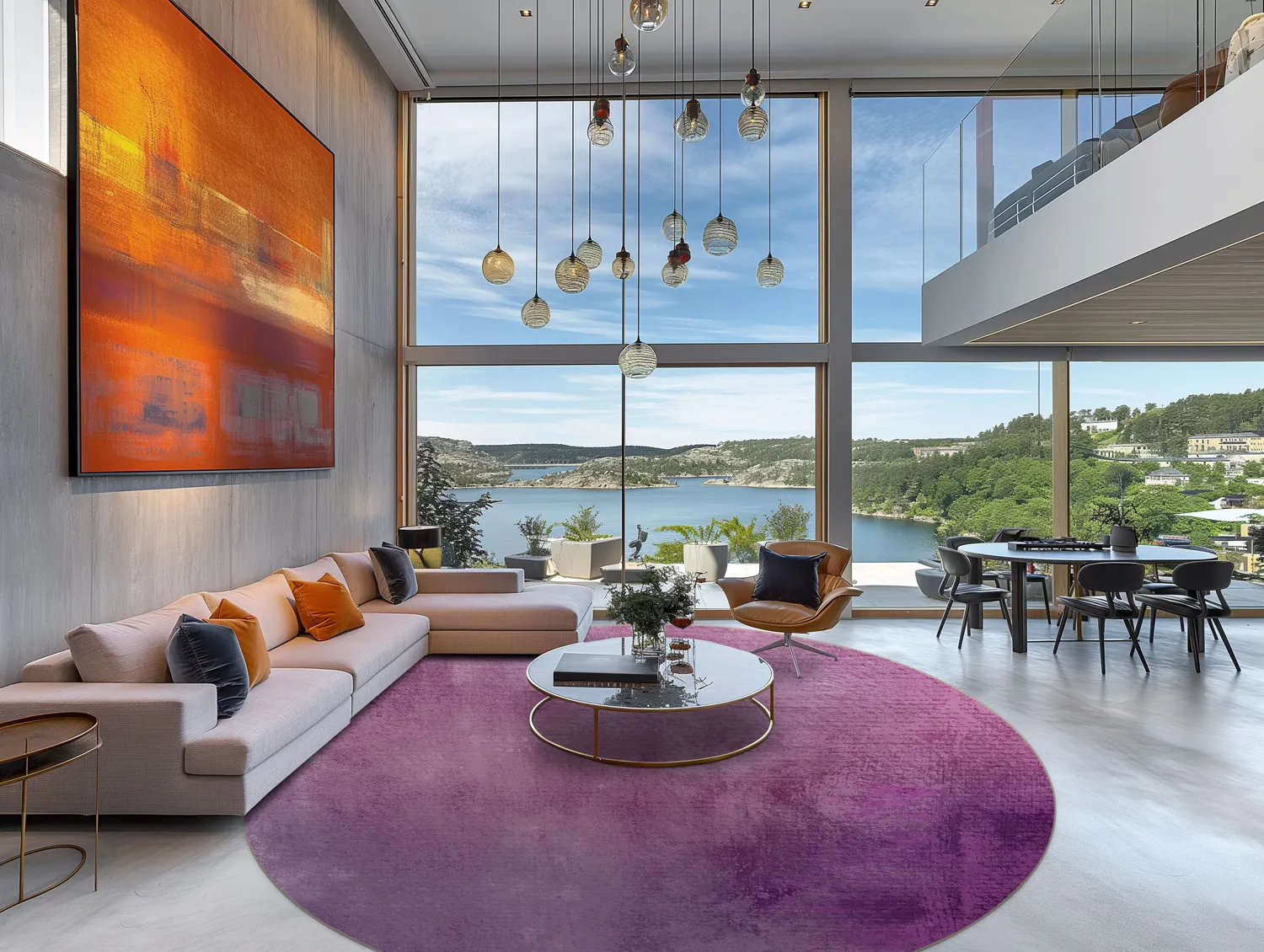 Rundt tæppe - Guillos (lilla)