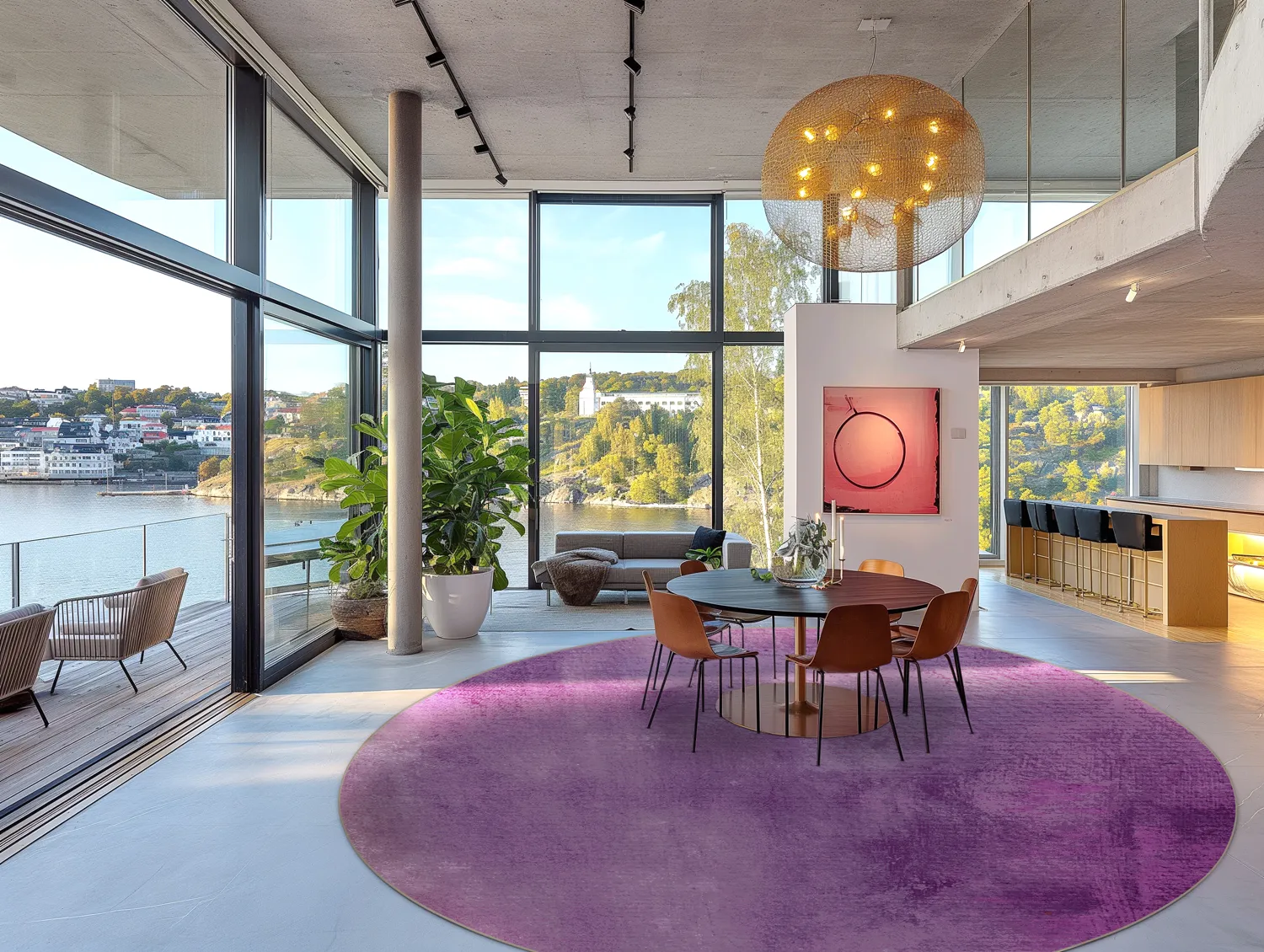 Rundt tæppe - Guillos (lilla)