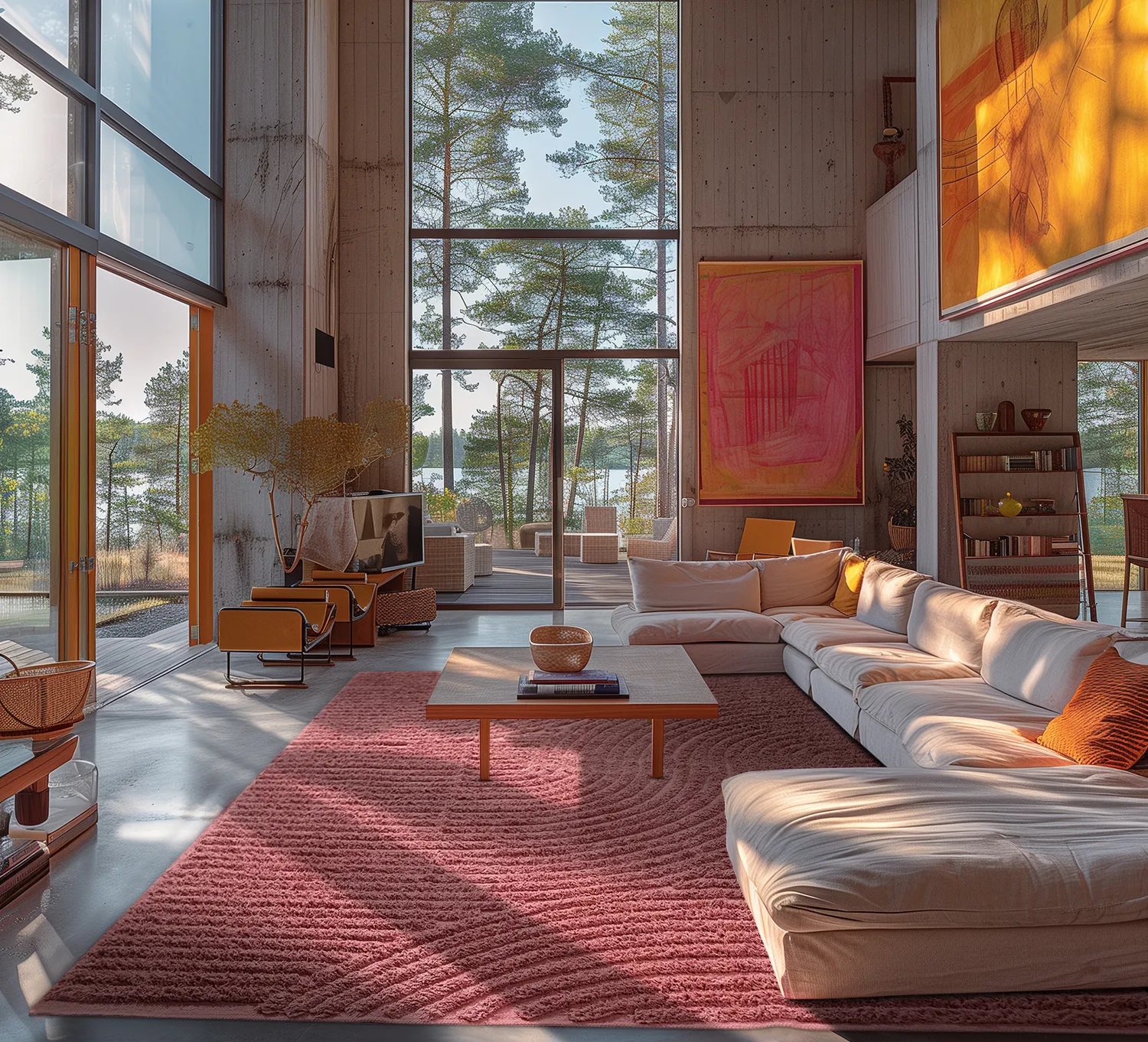 Ryatæpper - Halo Natural Cotton Shaggy (rød)