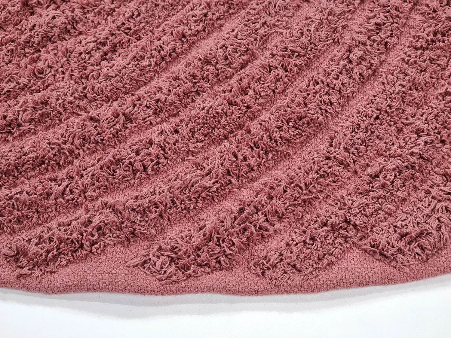 Runde tæpper - Halo Natural Cotton Shaggy (rød)