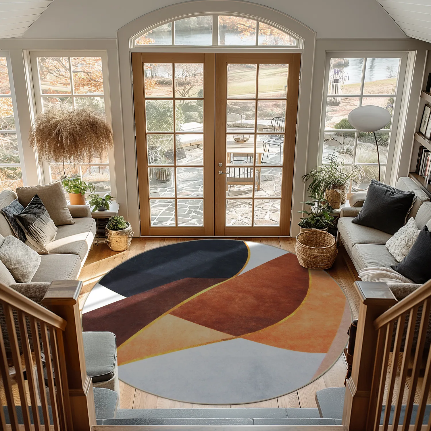 Runde tæpper - Hazel (orange/multi)