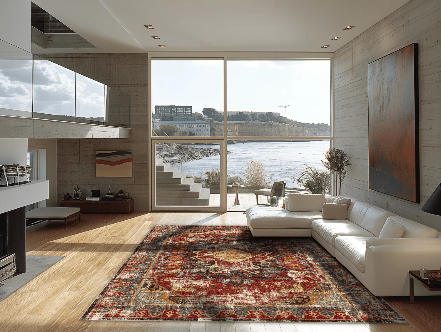 Wilton-tæppe - Idri (rød/multi)