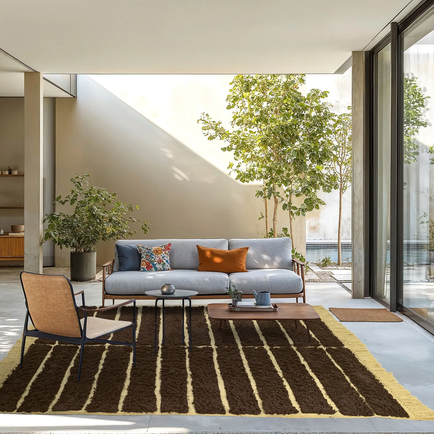 Ryatæpper - Ikara Natural Cotton Shaggy (brun)