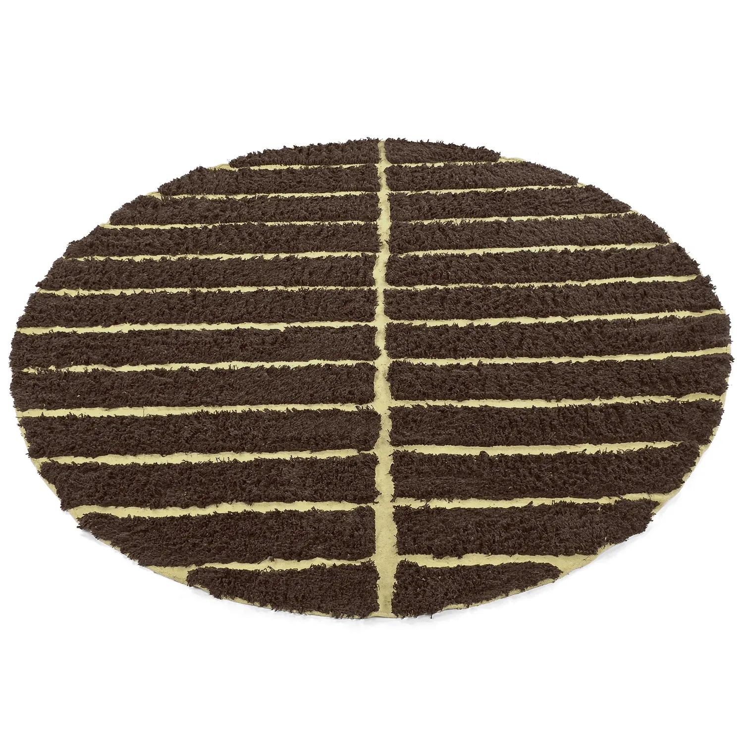 Rundt tæppe - Ikara Natural Cotton Shaggy (brun)