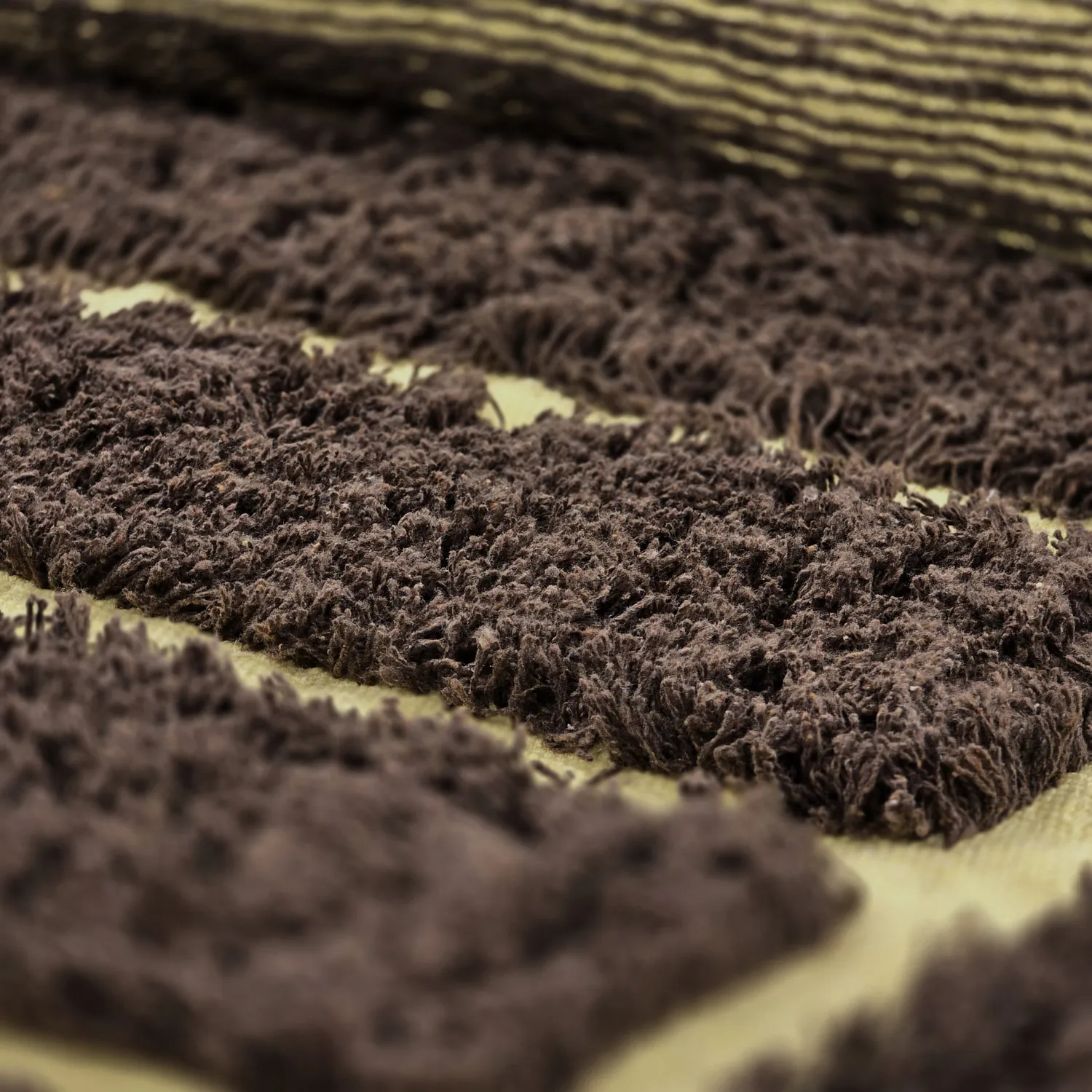 Rundt tæppe - Ikara Natural Cotton Shaggy (brun)