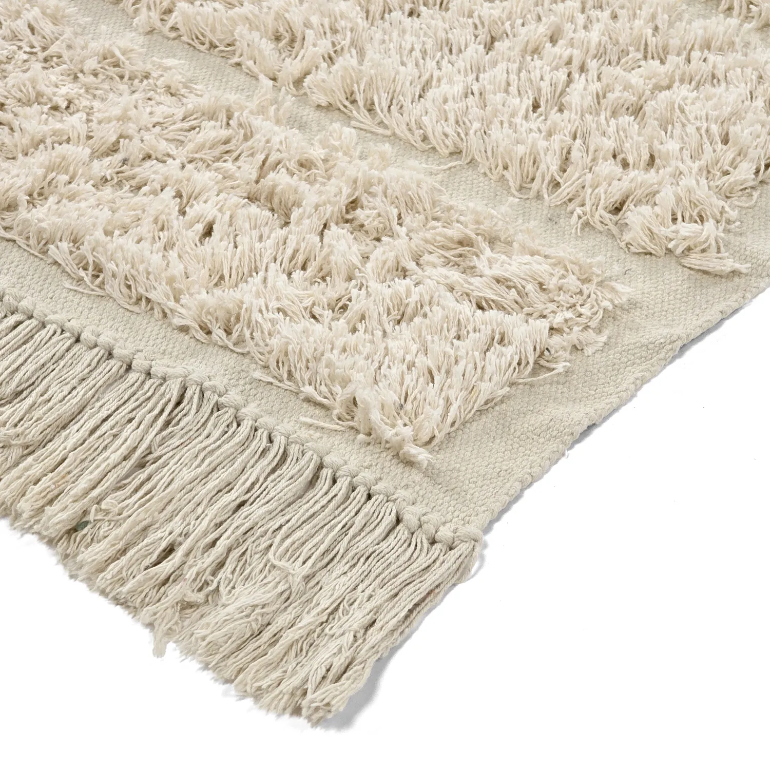 Ryatæpper - Ikara Natural Cotton Shaggy (fløde)