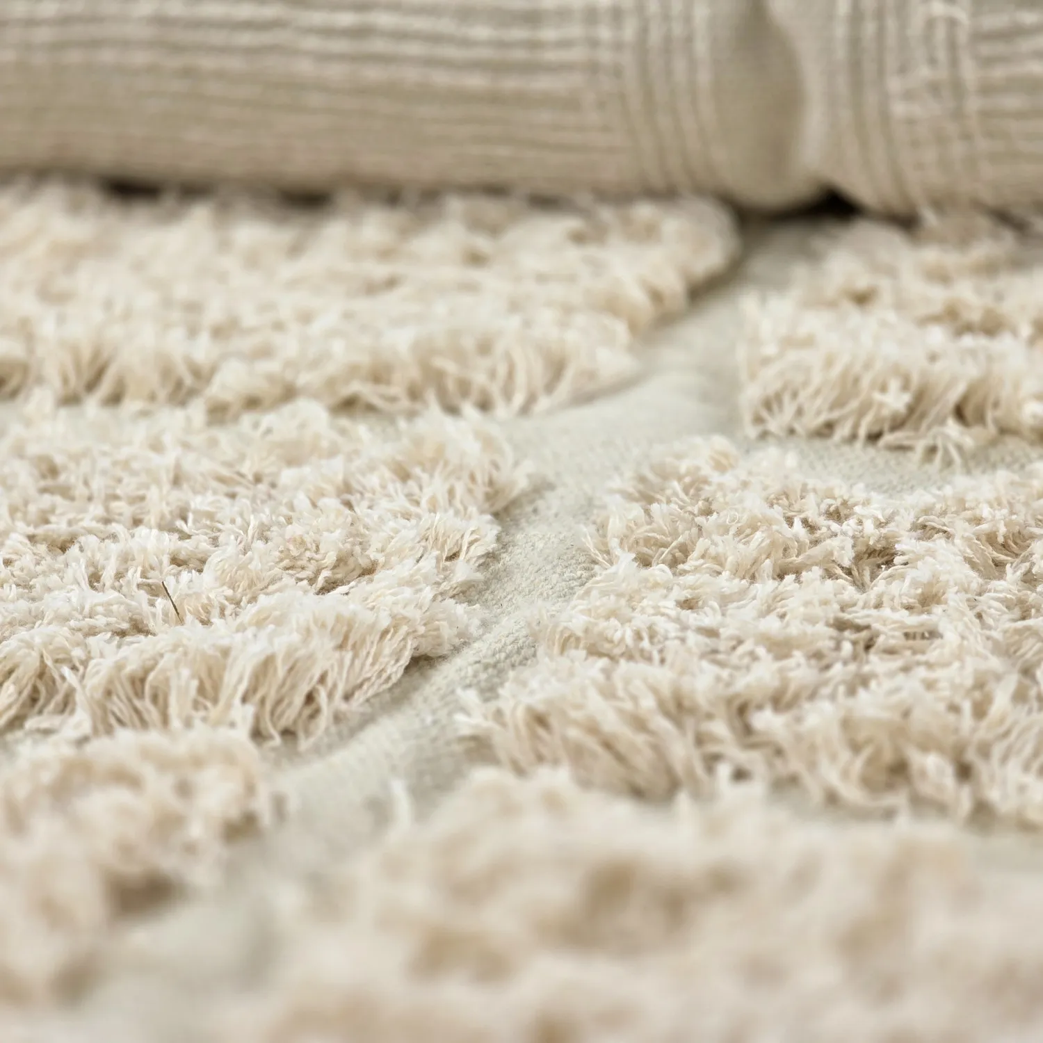 Ryatæpper - Ikara Natural Cotton Shaggy (fløde)