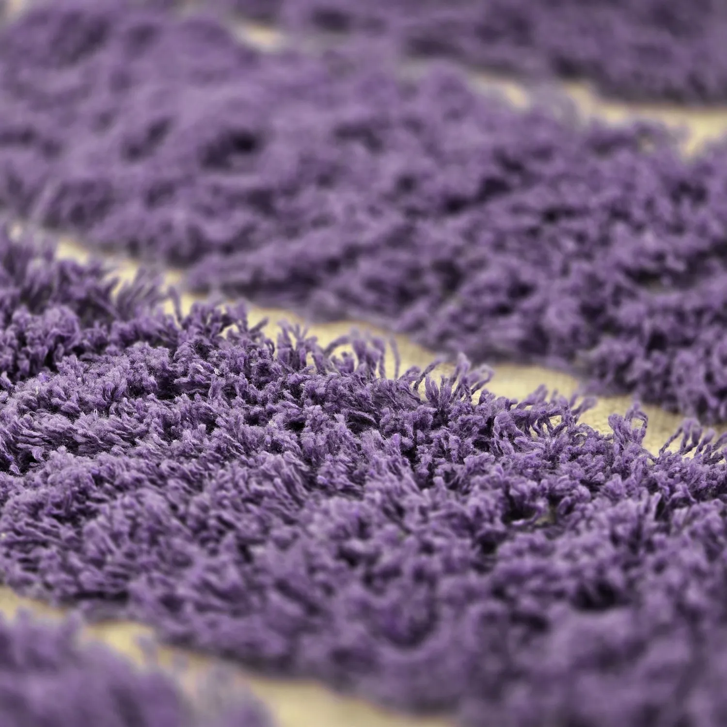 Rundt tæppe - Ikara Natural Cotton Shaggy (lilla)