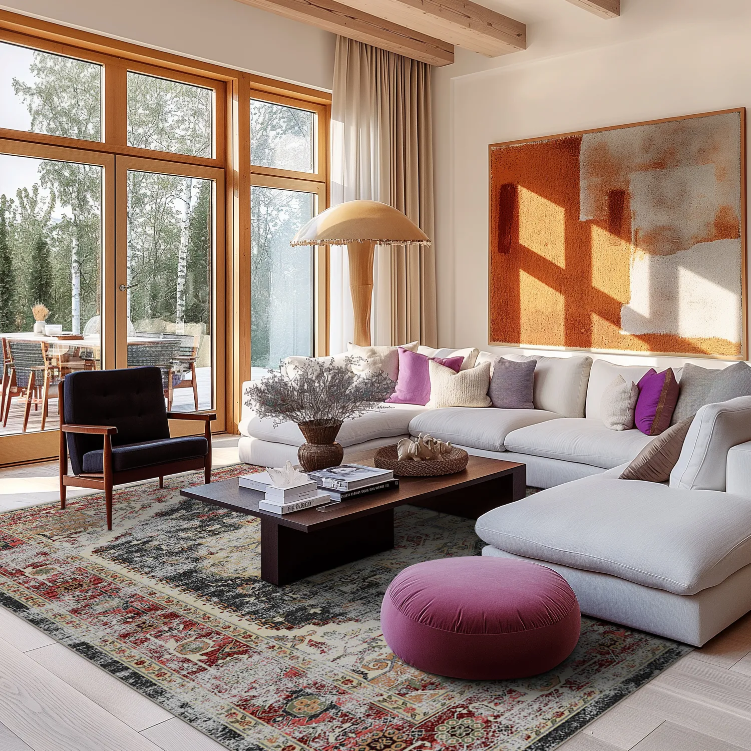 Wilton-tæppe - Javis (rød/multi)