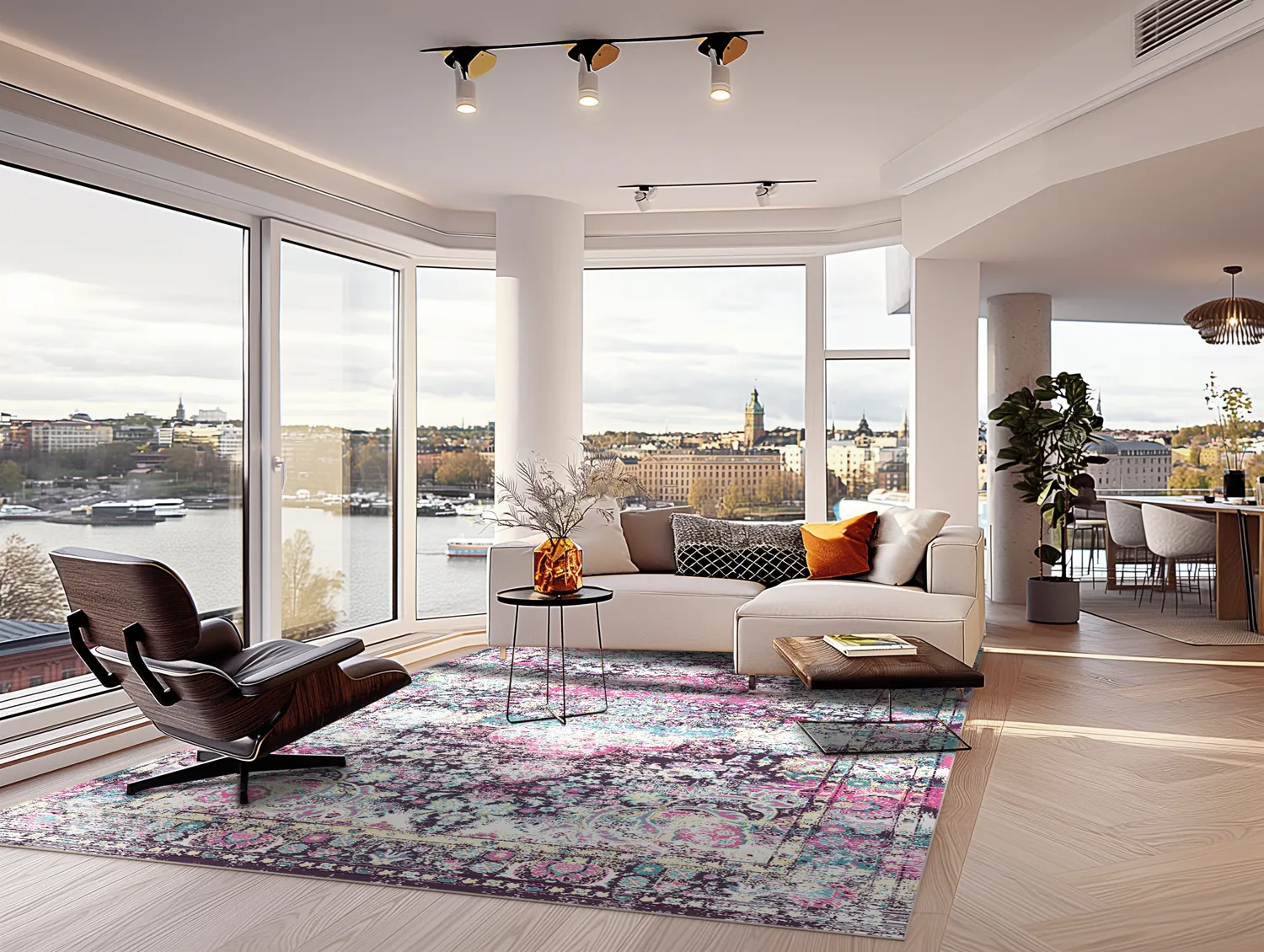 Wilton-tæppe - Jedaida (rosa/multi)