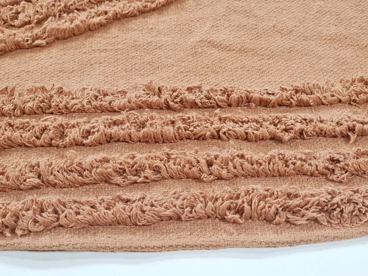 Runde tæpper - Jovie Natural Cotton Shaggy (terracotta)