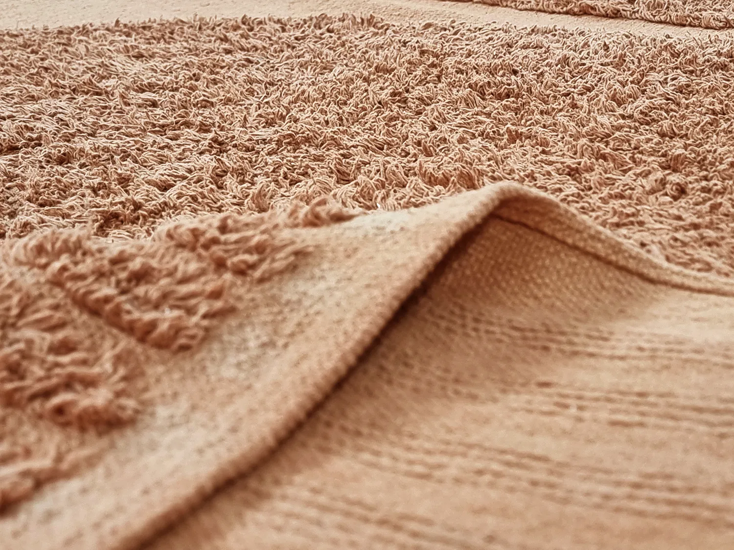 Runde tæpper - Jovie Natural Cotton Shaggy (terracotta)